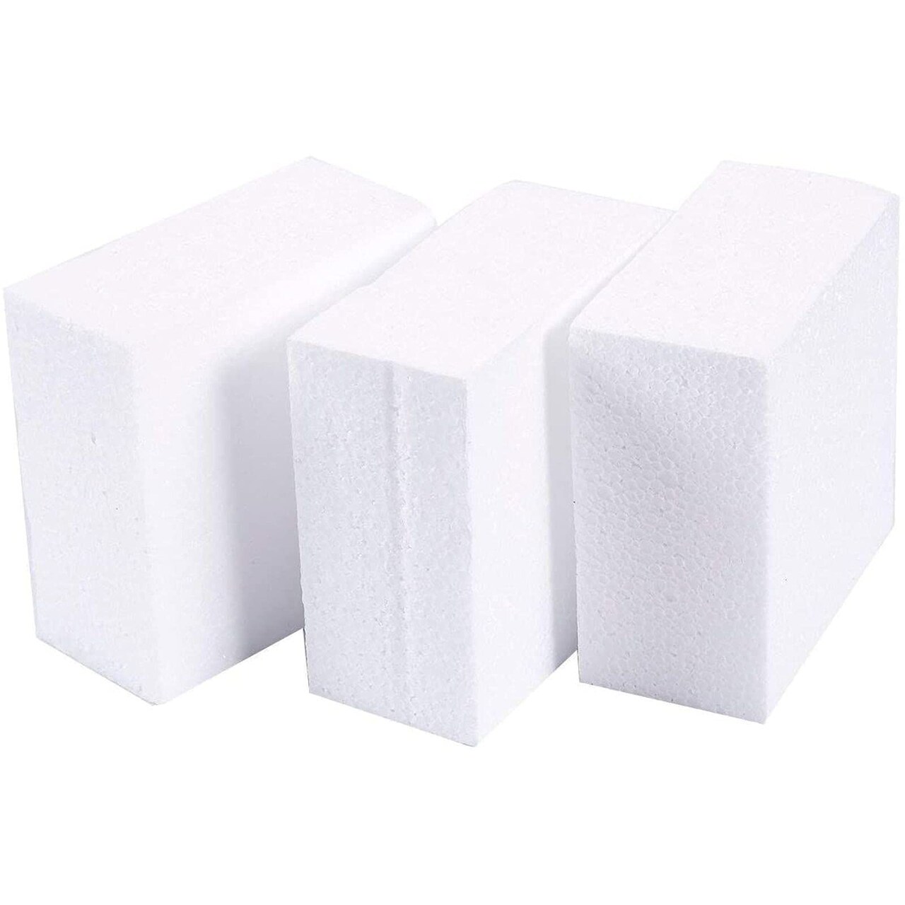 12 Pieces Foam Blocks for Crafts, Polystyrene Brick Rectangles for Floral Arrangements, Art Supplies, Holiday Decor (4 x 4 x 2 in, White)